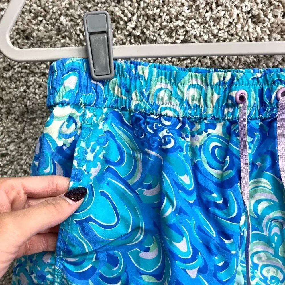 Lilly Pulitzer Shorts Women’s‎ Small Luxletic Run Around Blue Nylon Athletic